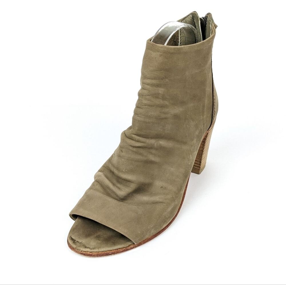 Free People Womens Shoes Clearwater Tan Heel Peep Toe Bootie Size 8